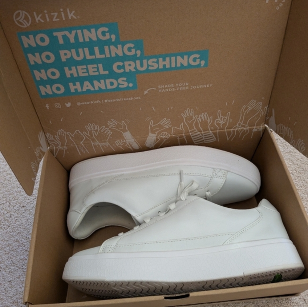 Kizik Mens Vegas Ivory White Sneakers (8.5M)